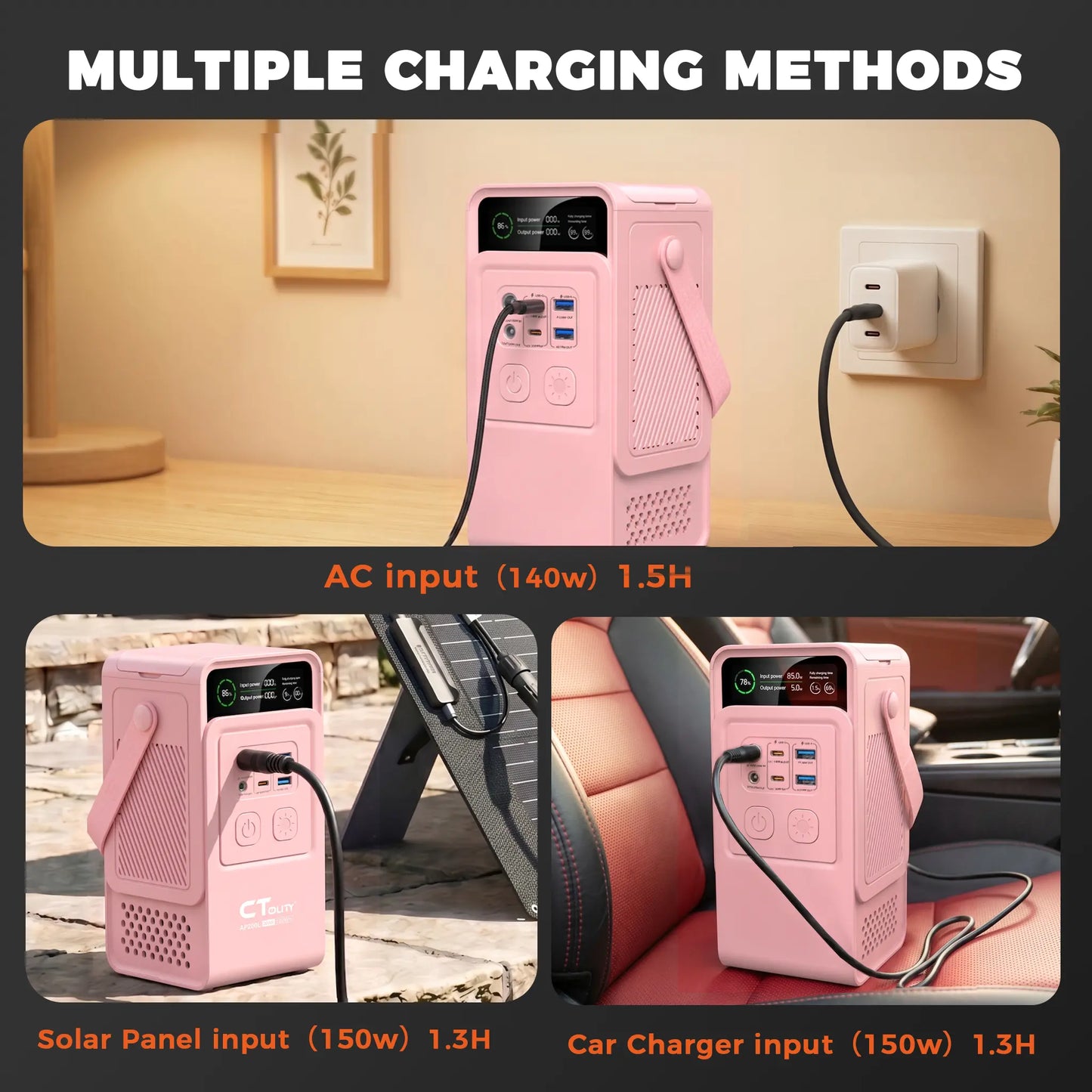[Dealsforyoudays]Ctolity AP200 Portable Power Bank 192Wh 200W Lifepo4 Battery 3000+ Cycle 140W Ultra Fast Charging LED DC Solar 150W