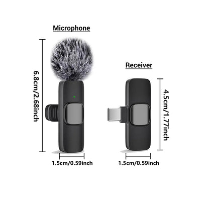 Professional Wireless Mini Lavalier Microphone for iPhone, iPad, and Android - Noise-Cancelling Plug & Play Lapel Mic with USB Rechargeable Feature for Short-Video Platforms, Vlogs, and Live Streaming
