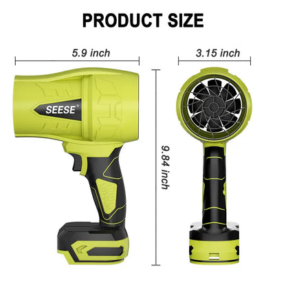 Seese Turbo Jet Blower - Cordless Leaf Blower with Pure Copper Motor for Car Drying, Handheld Snow Blower, and Air Duster for Home Improvement and Garden Maintenance, Ideal for Holiday Gifts