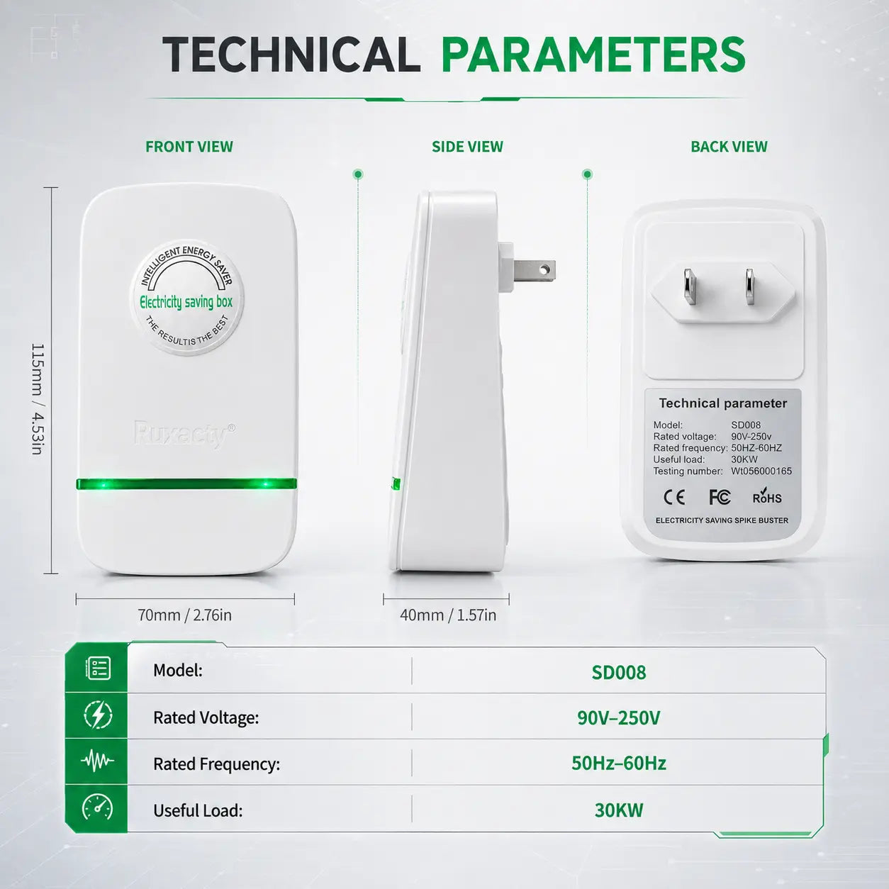 Compact Indoor Plug-In Device with Integrated Indicator Light, US Plug Design for Home, Bedroom, Office, and Dormitory Use