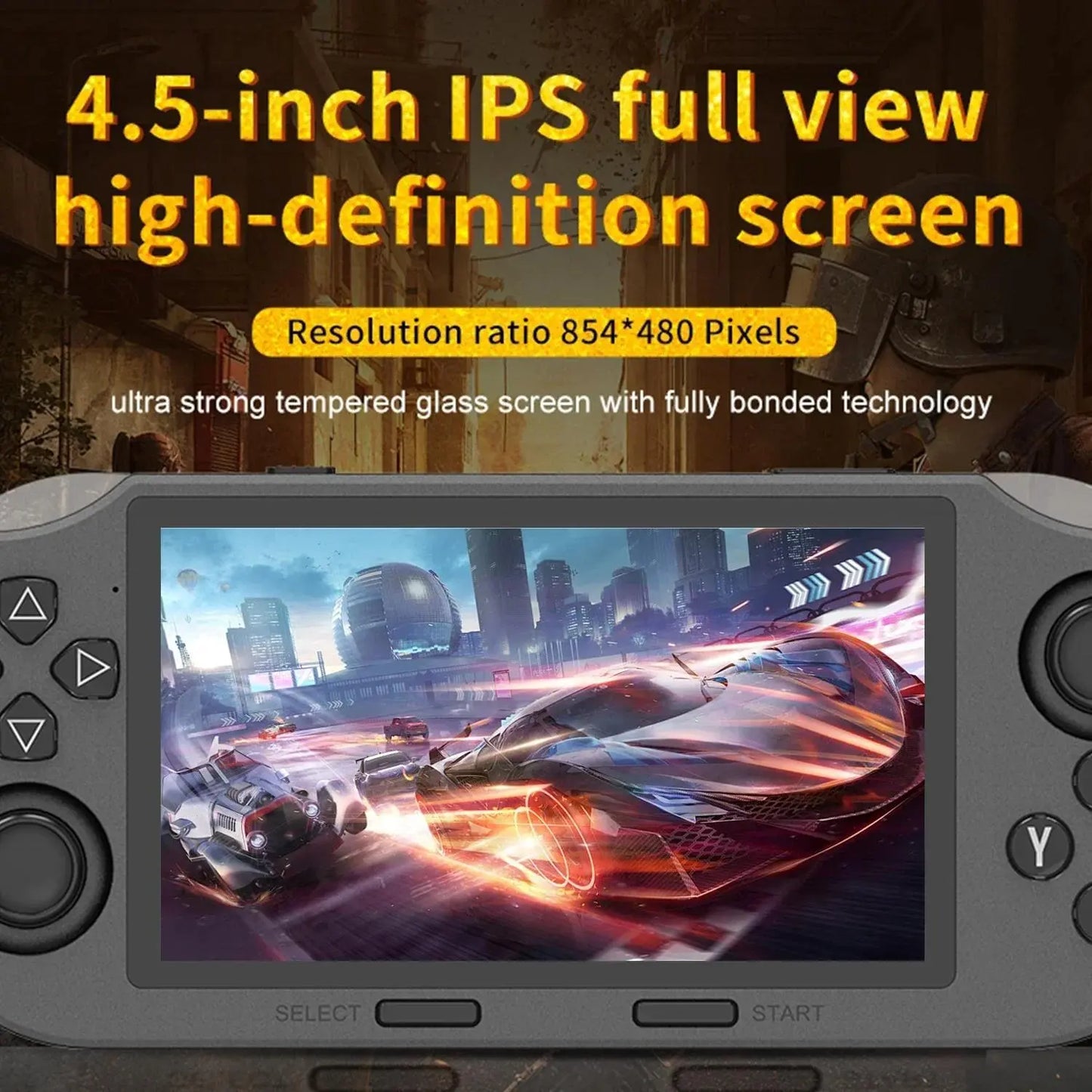 LASTEND SF3000 Portable Retro Handheld Game Console, 4.5" IPS Display Mobile Gaming Set, 3000Mah Battery, 16GB TF Card, Compact Gadget for Father'S Day Gifts, Mens Gifts