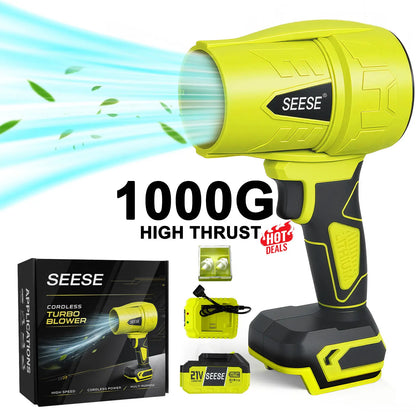 Seese Turbo Jet Blower - Cordless Leaf Blower with Pure Copper Motor for Car Drying, Handheld Snow Blower, and Air Duster for Home Improvement and Garden Maintenance, Ideal for Holiday Gifts