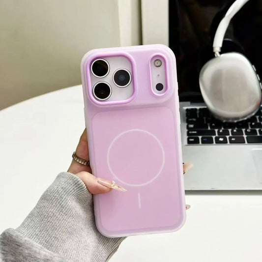 HISTORYOO for Iphone 17 Pro Max Air 16 Pro 15 14 plus 13 12 11 Pro Magnetic (Not Strong) Defender 2 in 1 Dual Layer Jelly Soft Matte Clear Silicone + Candy Color-Blocking PC Hybrid Magsafe Wireless Charging Case Frosted Shockproof Bumper Luxury Back Cover
