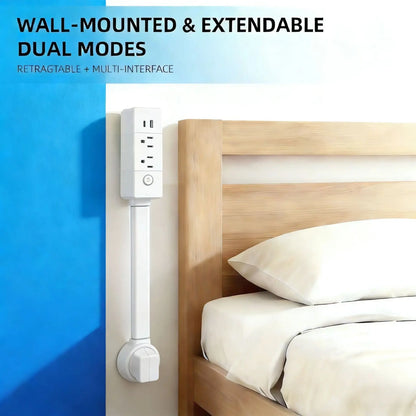 [Father'S Day Gifts]Eazy Electrical Outlet Extender - Prevents Fire Hazards,Surge Protector Outlet Extender,3-In-1 Telescopic Rotating Outlet Extender with [Independent Power Switch], 180° Swivel Wall Tap with USB Ports