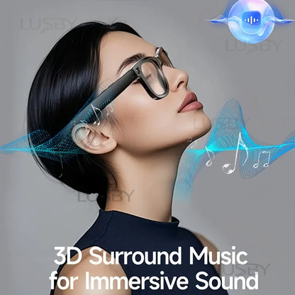 LUSBY Smart AI Camera Glasses with 8MP Photochromic Lenses, Touch Button Adjustment, Hands-Free Photography, Real-Time Translation in 160+ Languages, Bluetooth Connectivity, Wearable Video Recording, UV Protection – Ideal for Outdoor Adventures and Travel