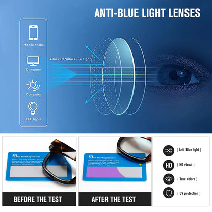 Kimorn Women's Blue Light Blocking UV400 Protection Glasses - Premium Eyewear with Angular Frame, Sleek Anti-Light Design, Lightweight Non-Prescription Fashion Accessories for Work and Daily Screen Use