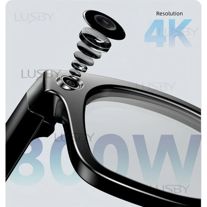 LUSBY Smart AI Camera Glasses with 8MP Photochromic Lenses, Touch Button Adjustment, Hands-Free Photography, Real-Time Translation in 160+ Languages, Bluetooth Connectivity, Wearable Video Recording, UV Protection – Ideal for Outdoor Adventures and Travel