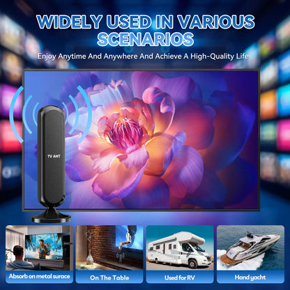 HIDB Indoor Digital TV Antenna for Smart TVs - 4K HD Signal Amplified with 360° Reception, Easy Installation, No Monthly Fees, Ideal for Local Channels - Summer Promotions Available