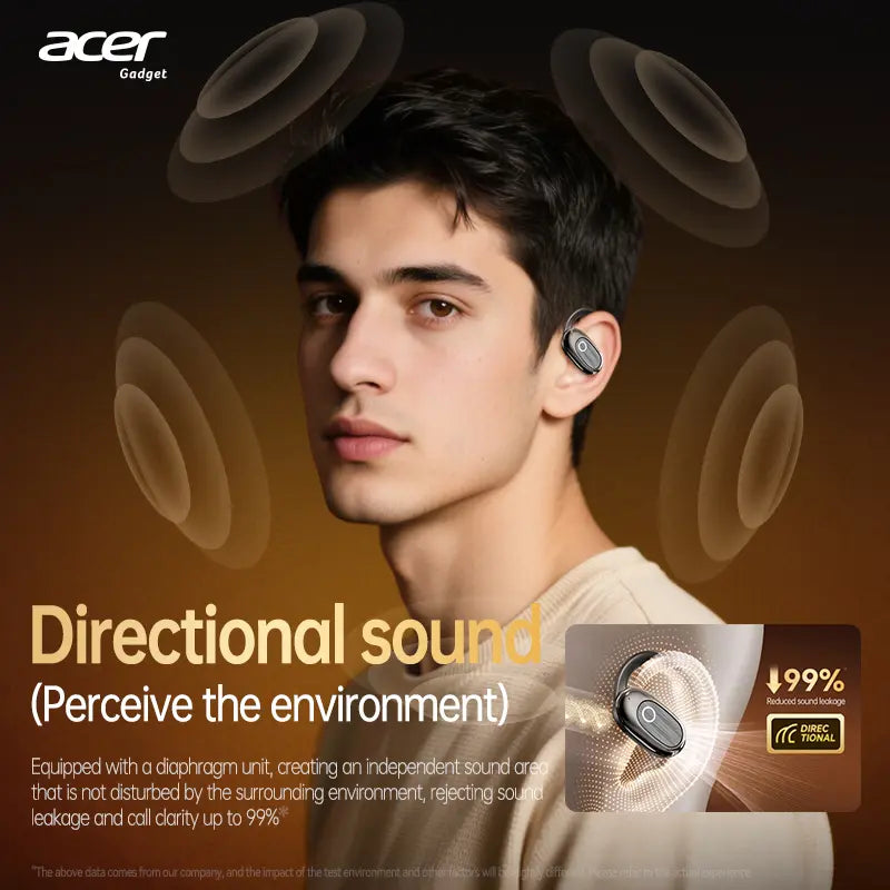 Acer OHR553 Open-Ear Wireless Earbuds, Panoramic Hifi Stereo, Comfortable Non-In-Ear Design for Sports