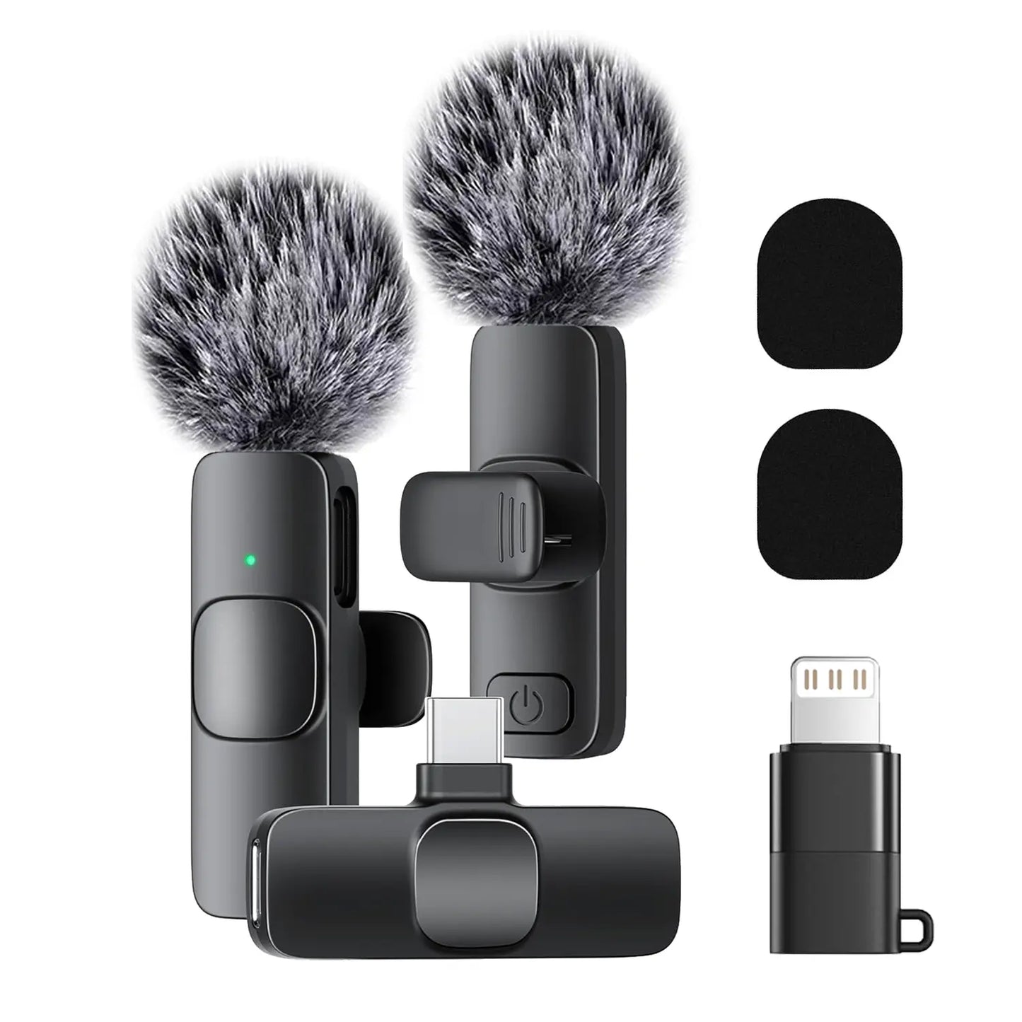 Professional Wireless Mini Lavalier Microphone for iPhone, iPad, and Android - Noise-Cancelling Plug & Play Lapel Mic with USB Rechargeable Feature for Short-Video Platforms, Vlogs, and Live Streaming
