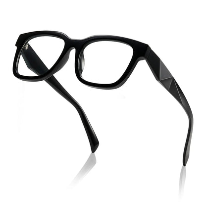 Kimorn Women's Blue Light Blocking UV400 Protection Glasses - Premium Eyewear with Angular Frame, Sleek Anti-Light Design, Lightweight Non-Prescription Fashion Accessories for Work and Daily Screen Use