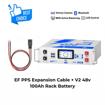 【New】Wattcycle Upgrade Gen2 48V 100Ah Lifepo4 Lithium Battery Rack Battery Server – Active Balancing, LCD, Bluetooth & Smart Comms-48-Volt Battery for the Inverter,Solar Battery,Solar System,Deep Cycle,Usb-C Output