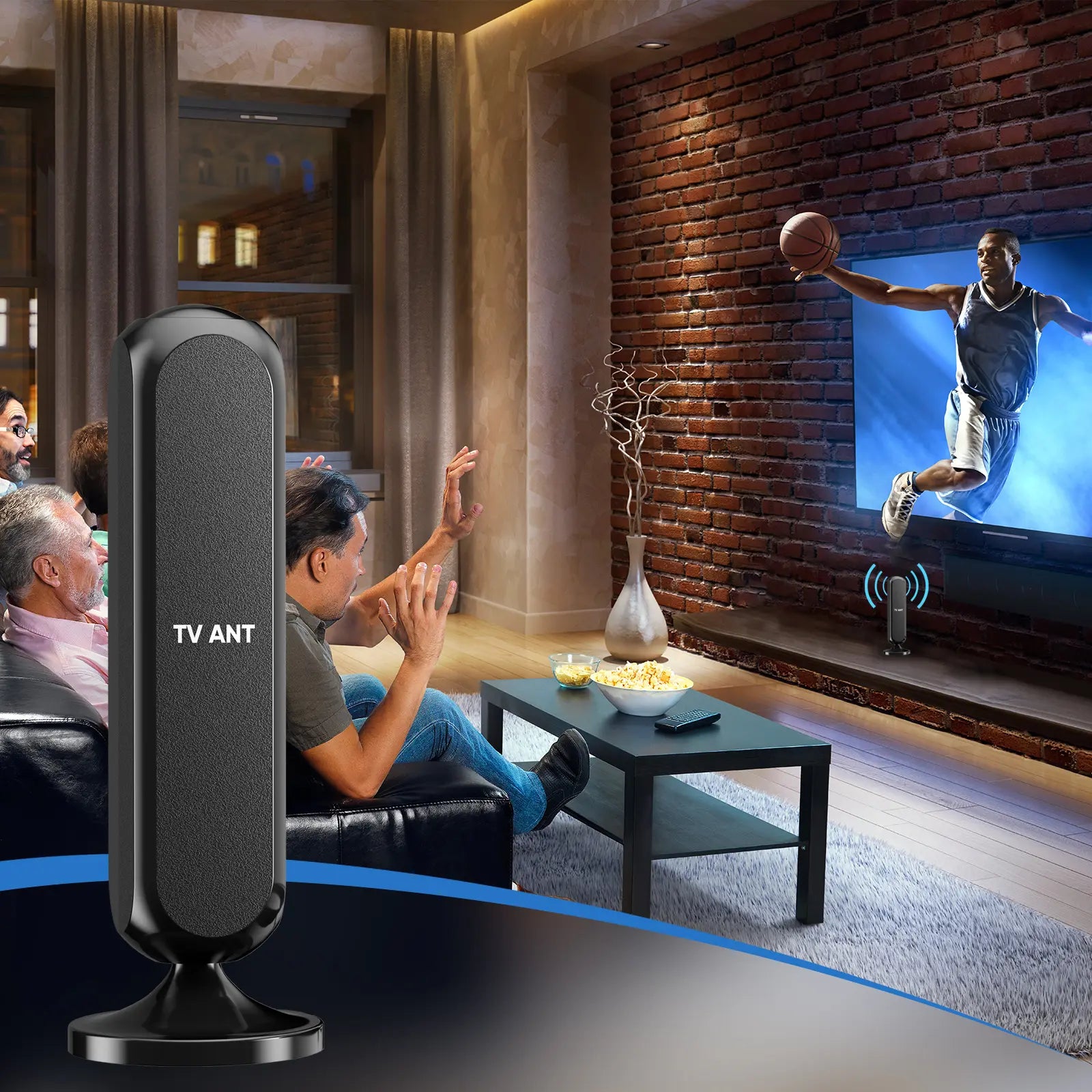HIDB Indoor Digital TV Antenna for Smart TVs - 4K HD Signal Amplified with 360° Reception, Easy Installation, No Monthly Fees, Ideal for Local Channels - Summer Promotions Available