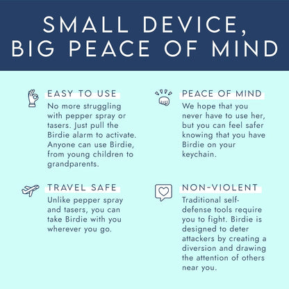 She’S Birdie–The Original Personal Safety Alarm for Women by Women–Loud Siren, Strobe Light and Key Chain in a Variety of Colors (Blossom)