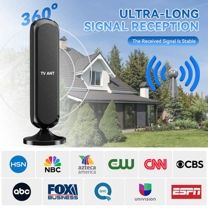 HIDB Indoor Digital TV Antenna for Smart TVs - 4K HD Signal Amplified with 360° Reception, Easy Installation, No Monthly Fees, Ideal for Local Channels - Summer Promotions Available