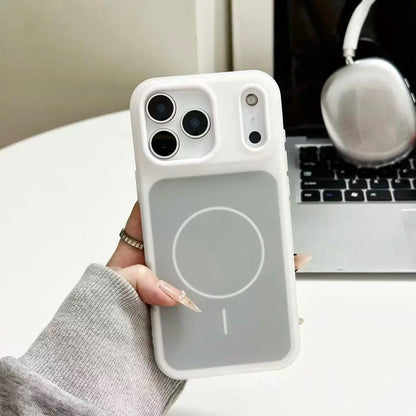 HISTORYOO for Iphone 17 Pro Max Air 16 Pro 15 14 plus 13 12 11 Pro Magnetic (Not Strong) Defender 2 in 1 Dual Layer Jelly Soft Matte Clear Silicone + Candy Color-Blocking PC Hybrid Magsafe Wireless Charging Case Frosted Shockproof Bumper Luxury Back Cover