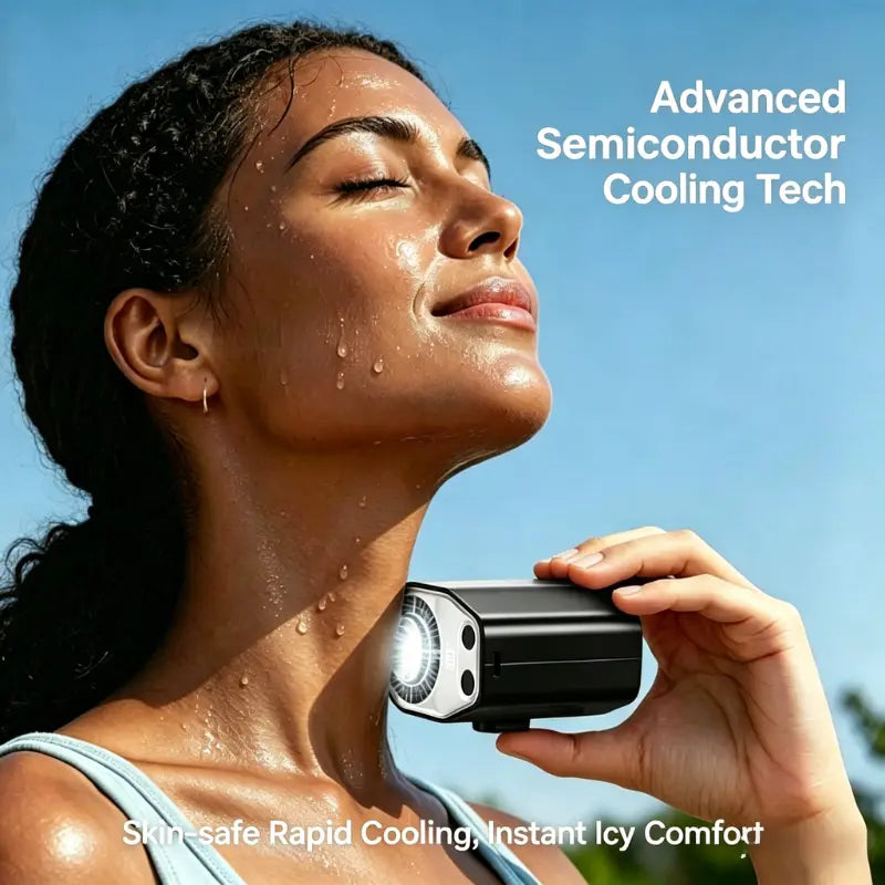 Joytutus Semiconductor Cooling Clip-On Fan - Portable 360° Rotatable Fan with 100-Speed Adjustment, USB Rechargeable, 16℃ Wide Clamp, 3000mAh Battery, LED Display, Ideal Car Accessory for Father's Day
