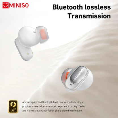 MINISO MS105 Bluetooth 6.0 Wireless Earbuds - Waterproof In-Ear Earphones with Built-in Microphone for Office, Sports, Study, and Gaming