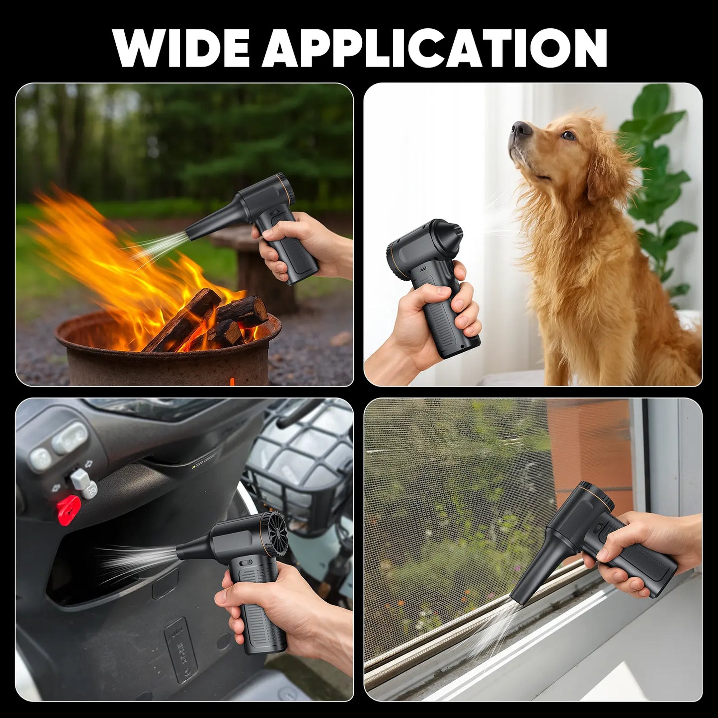 SHEKAR Rechargeable Cordless Electric Air Duster with Adjustable Gears - Portable Mini Turbo Jet Fan for Effective Cleaning of Keyboards, PCs, Cars, Homes, and Outdoor Spaces