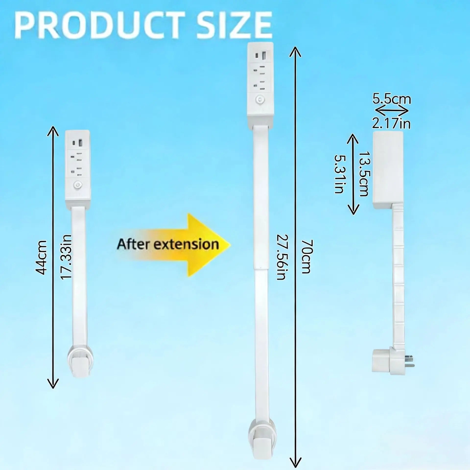[Father'S Day Gifts]Eazy Electrical Outlet Extender - Prevents Fire Hazards,Surge Protector Outlet Extender,3-In-1 Telescopic Rotating Outlet Extender with [Independent Power Switch], 180° Swivel Wall Tap with USB Ports