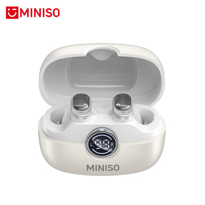 MINISO MS105 Bluetooth 6.0 Wireless Earbuds - Waterproof In-Ear Earphones with Built-in Microphone for Office, Sports, Study, and Gaming