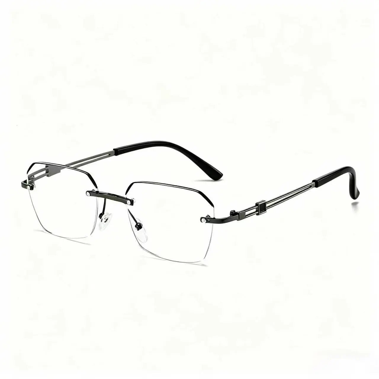 Contemporary Minimalist Frameless Reading Glasses with Lightweight Metal Frame for Work, Gaming, and Everyday Use