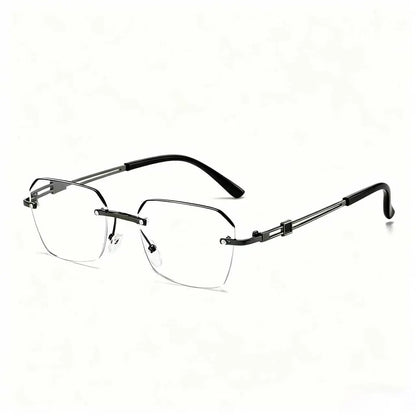 Contemporary Minimalist Frameless Reading Glasses with Lightweight Metal Frame for Work, Gaming, and Everyday Use