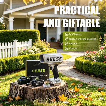 Seese 2000G Cyber Cordless Leaf Blower with Brushless Copper Motor, 120+ MPH Turbofan, Battery-Powered Air Duster for Car Drying and Snow Removal - Perfect Father's Day Gift