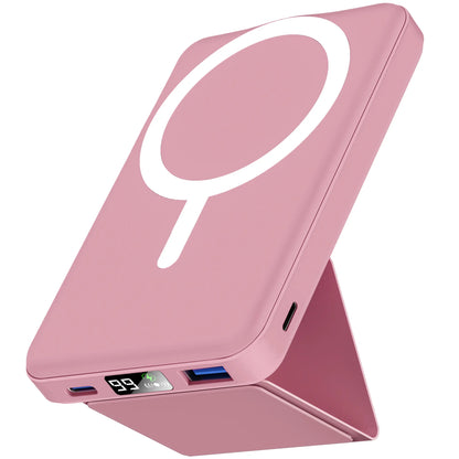 Podoru 10000Mah Magnetic Magsafe Power Bank with Foldable Stand, LED Display, 20W Fast Charging, USB-C Output, Silicone Mobile Smartphone Accessories Cable for Iphone 17/16/15/14/13/12 Series