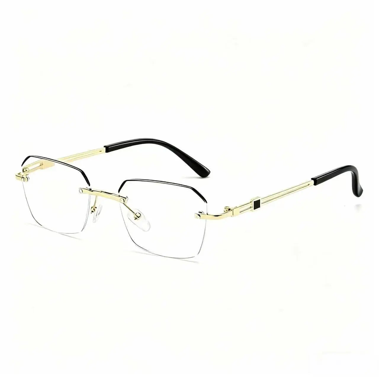 Contemporary Minimalist Frameless Reading Glasses with Lightweight Metal Frame for Work, Gaming, and Everyday Use