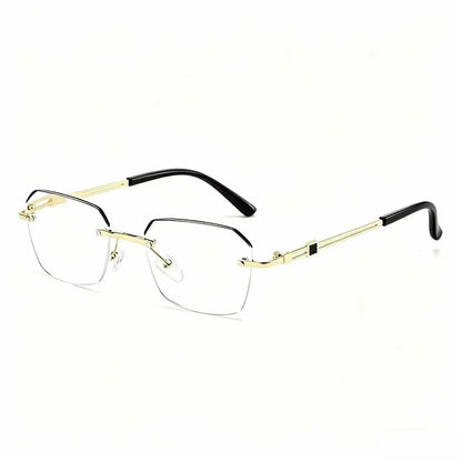 Contemporary Minimalist Frameless Reading Glasses with Lightweight Metal Frame for Work, Gaming, and Everyday Use