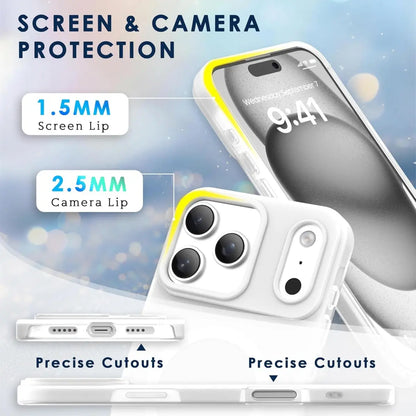 HISTORYOO for Iphone 17 Pro Max Air 16 Pro 15 14 plus 13 12 11 Pro Magnetic (Not Strong) Defender 2 in 1 Dual Layer Jelly Soft Matte Clear Silicone + Candy Color-Blocking PC Hybrid Magsafe Wireless Charging Case Frosted Shockproof Bumper Luxury Back Cover