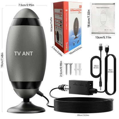 HIDB Indoor Digital TV Antenna for Smart TVs - 4K HD Signal Amplified with 360° Reception, Easy Installation, No Monthly Fees, Ideal for Local Channels - Summer Promotions Available