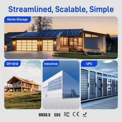 【New】Wattcycle Upgrade Gen2 48V 100Ah Lifepo4 Lithium Battery Rack Battery Server – Active Balancing, LCD, Bluetooth & Smart Comms-48-Volt Battery for the Inverter,Solar Battery,Solar System,Deep Cycle,Usb-C Output