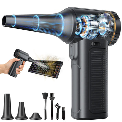 SHEKAR Rechargeable Cordless Electric Air Duster with Adjustable Gears - Portable Mini Turbo Jet Fan for Effective Cleaning of Keyboards, PCs, Cars, Homes, and Outdoor Spaces