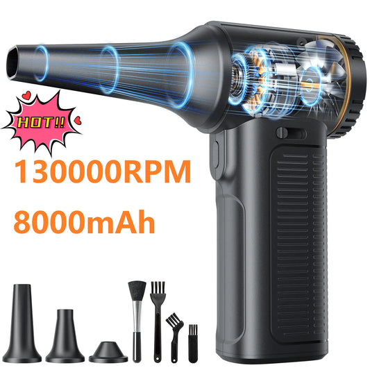 SHEKAR Rechargeable Cordless Electric Air Duster with Adjustable Gears - Portable Mini Turbo Jet Fan for Effective Cleaning of Keyboards, PCs, Cars, Homes, and Outdoor Spaces
