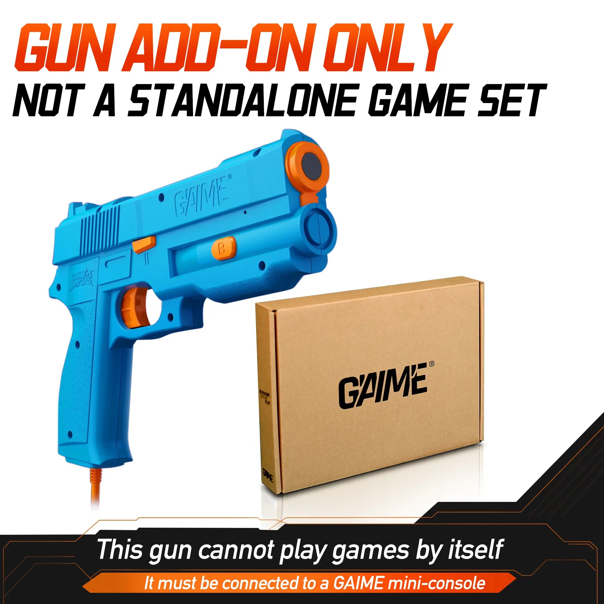 GAIME Advanced AI Vision Light Gun System | No Extra Sensors Needed, Official Time Crisis & NAMCO Arcade Games, Plug&Play Motion Shooting Controller for Living Room Arcade Entertainment