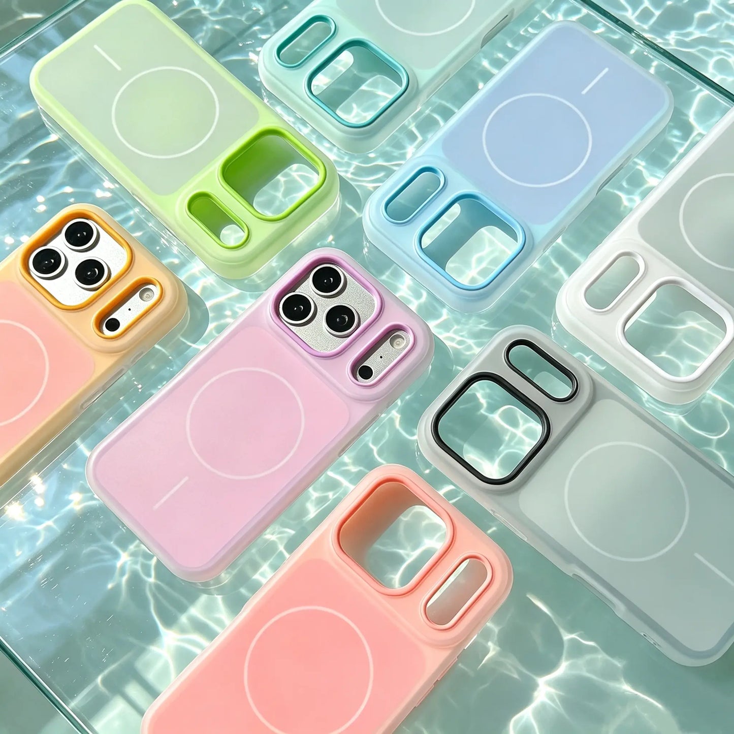 HISTORYOO for Iphone 17 Pro Max Air 16 Pro 15 14 plus 13 12 11 Pro Magnetic (Not Strong) Defender 2 in 1 Dual Layer Jelly Soft Matte Clear Silicone + Candy Color-Blocking PC Hybrid Magsafe Wireless Charging Case Frosted Shockproof Bumper Luxury Back Cover