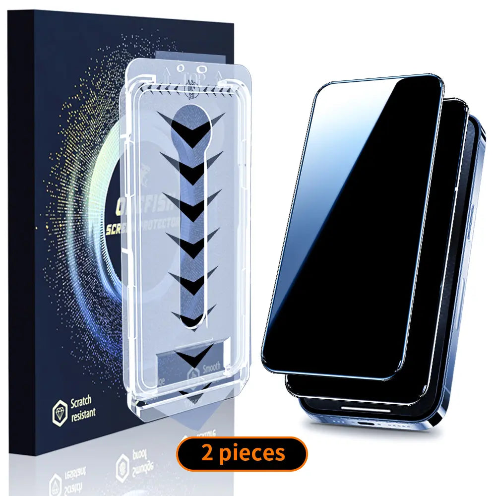 One Fish Tempered Glass Privacy Screen Protector for Samsung and iPhone - Crystal Clear, Shockproof Phone Protection Accessory
